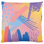Abstract Lines Dots Pattern Purple Pink Blue Standard Premium Plush Fleece Cushion Case (One Side) Front