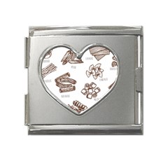 Pasta Mie Spageti Rigatoni Lasagna Mega Link Heart Italian Charm (18mm) by Askadina