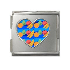 Fruit Texture Wave Fruits Mega Link Heart Italian Charm (18mm) by Askadina
