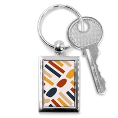 Boho Bohemian Style Design Minimalist Aesthetic Pattern Art Shapes Lines Key Chain (rectangle) by Maspions
