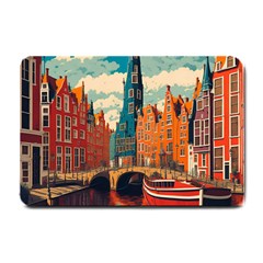 London England Bridge Europe Buildings Architecture Vintage Retro Town City Small Doormat by Maspions