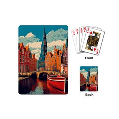 London England Bridge Europe Buildings Architecture Vintage Retro Town City Playing Cards Single Design (mini) by Maspions