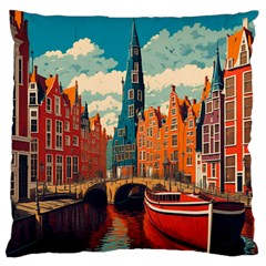 London England Bridge Europe Buildings Architecture Vintage Retro Town City Standard Premium Plush Fleece Cushion Case (one Side) by Maspions