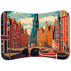 London England Bridge Europe Buildings Architecture Vintage Retro Town City Velour Seat Head Rest Cushion by Maspions