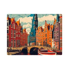 London England Bridge Europe Buildings Architecture Vintage Retro Town City Premium Plush Fleece Blanket (mini) by Maspions
