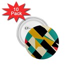 Geometric Pattern Retro Colorful Abstract 1.75  Buttons (10 pack) Front