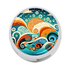 Waves Ocean Sea Abstract Whimsical Abstract Art Pattern Abstract Pattern Nature Water Seascape 4-port Usb Hub (one Side) by Bedest
