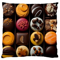 Chocolate Candy Candy Box Gift Cashier Decoration Chocolatier Art Handmade Food Cooking Standard Premium Plush Fleece Cushion Case (one Side) by Maspions