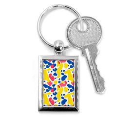Colored Blots Painting Abstract Art Expression Creation Color Palette Paints Smears Experiments Mode Key Chain (rectangle) by Maspions