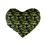 Camouflage pattern Standard 16  Premium Flano Heart Shape Cushions Back