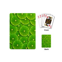 Lime Textures Macro, Tropical Fruits, Citrus Fruits, Green Lemon Texture Playing Cards Single Design (mini) by nateshop