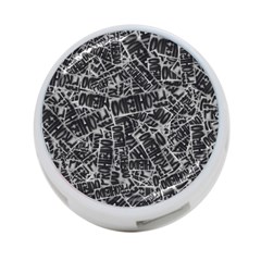 Rebel Life: Typography Black And White Pattern 4-port Usb Hub (two Sides) by dflcprintsclothing