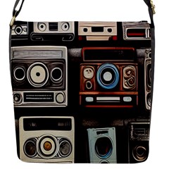 Retro Cameras Old Vintage Antique Technology Wallpaper Retrospective Flap Closure Messenger Bag (s) by Grandong
