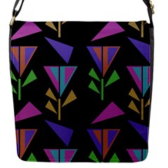 Abstract Pattern Flora Flower Flap Closure Messenger Bag (s) by Maspions