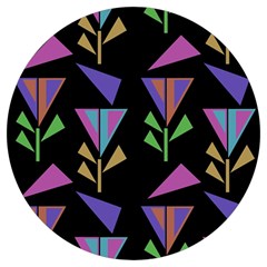 Abstract Pattern Flora Flower Round Trivet by Maspions