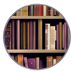 Books Bookshelves Office Fantasy Background Artwork Book Cover Apothecary Book Nook Literature Libra Wireless Fast Charger(white) by Posterlux