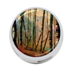 Woodland Woods Forest Trees Nature Outdoors Mist Moon Background Artwork Book 4-port Usb Hub (one Side) by Posterlux