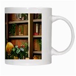 Room Interior Library Books Bookshelves Reading Literature Study Fiction Old Manor Book Nook Reading White Mug Right