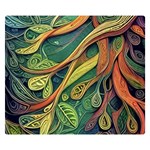 Outdoors Night Setting Scene Forest Woods Light Moonlight Nature Wilderness Leaves Branches Abstract Premium Plush Fleece Blanket (Small) 50 x40  Blanket Front