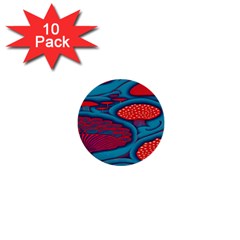 Vintage Ornate Mushroom Leafage Wallpaper 1  Mini Buttons (10 Pack)  by Apen