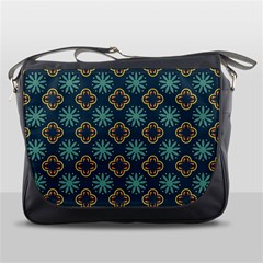 Flowers Pattern Design Abstract Messenger Bag by Maspions