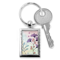 Flower Paint Flora Nature Plant Key Chain (rectangle) by Maspions