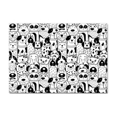 Seamless Pattern With Black White Doodle Dogs Sticker A4 (10 Pack) by Grandong