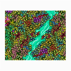 Background Leaves River Nature Small Glasses Cloth (2 Sides) by Maspions