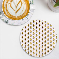 Teddy Pattern Uv Print Round Tile Coaster by designsbymallika
