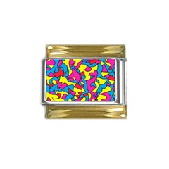 Colorful-graffiti-pattern-blue-background Gold Trim Italian Charm (9mm) by designsbymallika