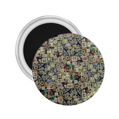 Sticker Collage Motif Pattern Black Backgrond 2 25  Magnets by dflcprintsclothing