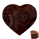 Abstract Geometric Pattern Heart Wood Jewelry Box Front