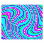 Swirls Pattern Design Bright Aqua Two Sides Premium Plush Fleece Blanket (Kids Size) 50 x40  Blanket Front