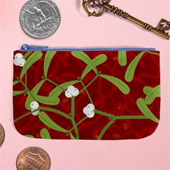Mistletoe Christmas Texture Advent Large Coin Purse by Hannah976
