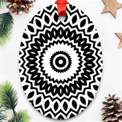 Circular Concentric Radial Symmetry Abstract Oval Ornament (two Sides) by Proyonanggan