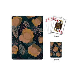 Flower Patterns Pattern Beige Green Playing Cards Single Design (mini) by Proyonanggan