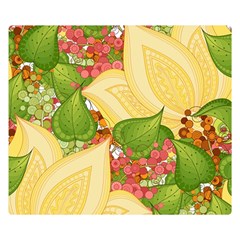 Pattern Texture Leaves Premium Plush Fleece Blanket (small) by Proyonanggan