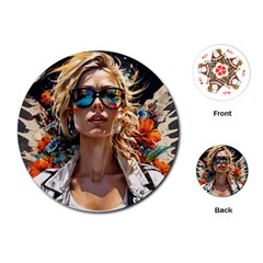 Colorful Model Playing Cards Single Design (round) by Sparkle