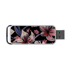 Flowers Floral Pattern Design Portable Usb Flash (one Side) by Ndabl3x