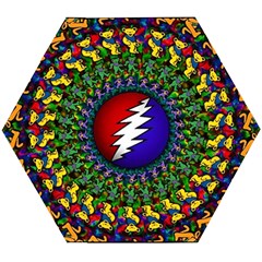 Grateful Dead Bear Pattern Wooden Puzzle Hexagon by Maspions