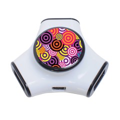 Abstract Circles Background Retro 3-port Usb Hub by Ravend