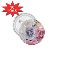 Pastel Rose  Flower Blue Pink White 1 75  Buttons (10 Pack) by Cemarart