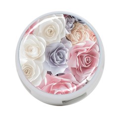 Pastel Rose  Flower Blue Pink White 4-port Usb Hub (one Side) by Cemarart