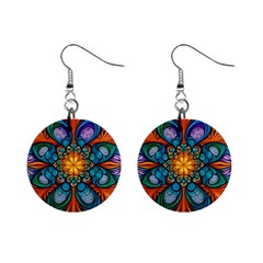 Schwarz Bunt Mini Button Earrings by 2607694c