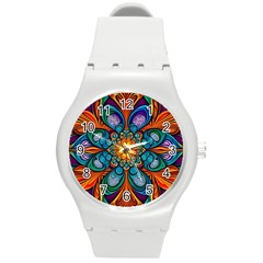 Schwarz Bunt Round Plastic Sport Watch (m) by 2607694c