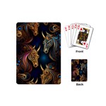 Schwarz pferde muster Playing Cards Single Design (Mini) Back