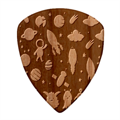 Big Set Cute Astronauts Space Planets Stars Aliens Rockets Ufo Constellations Satellite Moon Rover V Wood Guitar Pick (set Of 10) by Bedest