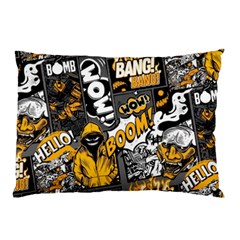 Boom Bang Art Crazy Drawing Graffiti Hello Retro Sayings Yellow Pillow Case (two Sides) by Bedest