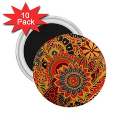 Bright Seamless Pattern With Paisley Mehndi Elements Hand Drawn Wallpaper With Floral Traditional In 2 25  Magnets (10 Pack)  by Ket1n9