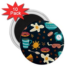 Seamless-pattern-with-breakfast-symbols-morning-coffee 2 25  Magnets (10 Pack)  by Ket1n9